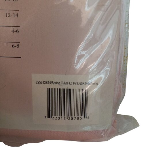 Spring Tulips Damask Tablecloth 60 X 144 Oblong Light Pink Polyester Vintage NEW - Picture 6 of 9